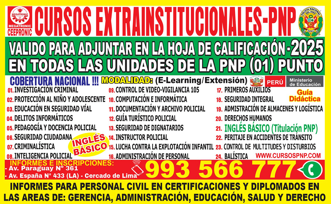 cursos online o presencial para policias en peru